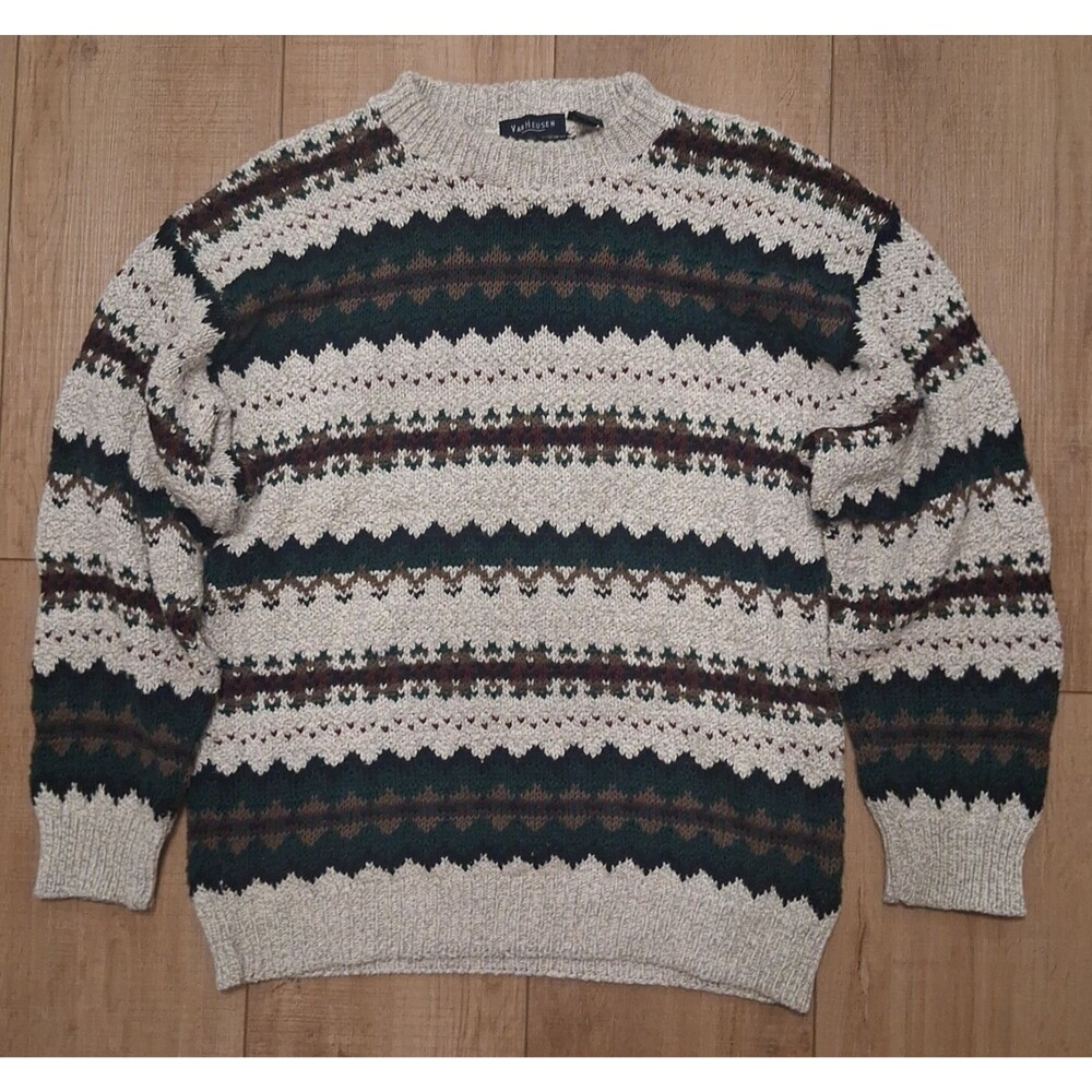 Vintage 90s VanHeusen Knite Patterned Sweater - Men's Size Large